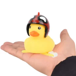 Motorcykel söt liten gul anka med hjälm mountainbike cykel dekoration röd><noscript><img width=