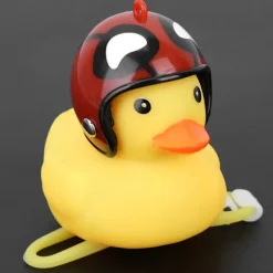 Motorcykel söt liten gul anka med hjälm mountainbike cykel dekoration röd><noscript><img width=