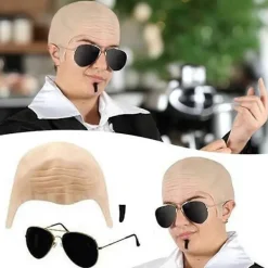 Mr Worldwide Flintskallig Hätta & Solglasögon Set, Kändisikon Maskerad Pitbull Kostym Tillbehör Set{XH} 2st> Tillbehör