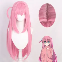 Mu Fei Gotō Ichiri cosplay-peruk, rosa långt hår Lonely rock> Peruker