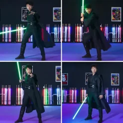 Mub- Obi wan Kenobi Premium Quality Cosplay Kostym Svart Jedi Robe från Star the Wars för Lightsaber Dueling Svart Svart L><noscript><img width=