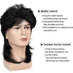 Mullet Peruk Halloween Cosplay Kostym Peruker för Maskerad><noscript><img width=