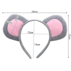 Musdräktsset Musöron Pannband Svans Näsa Fluga Handskar Set Cosplay Kostymtillbehör för Halloween Julfester[PL]> Tillbehör