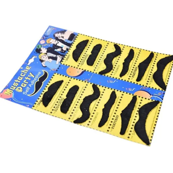 Mustasch för maskerad - Självhäftande - 12 st> Tillbehör