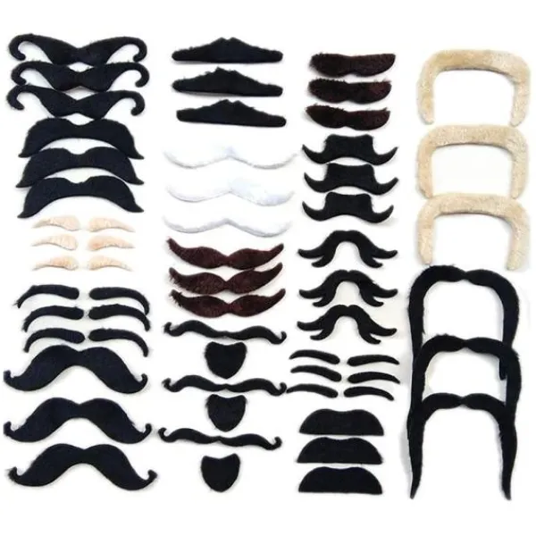 del Mustasch självhäftande 48 falska skägg för att limma Schnauzer Fake 48 st> Tillbehör