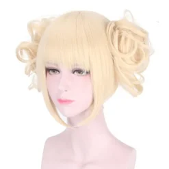 My Hero Academia Cross My Body Himiko Toga Cosplay Peruker Anime Blonda Peruker Kort Hår Med Lugg För Halloween Fest Cosplay Peruker Kostym> Peruker