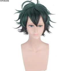 My Hero Academy Izuku Midoriya Cos Wig Black And Green Gradient, Curly Kick-backboku No Hero Academia Academy Cosplay> Peruker