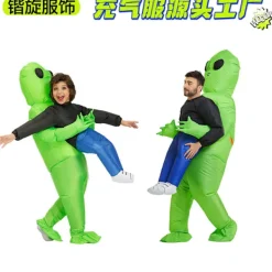 Nabila Uppblåsbar Alien Kostym för Vuxna, Halloween & Cosplay, Grön Kostym Vuxen (150-190cm)> Dräkter