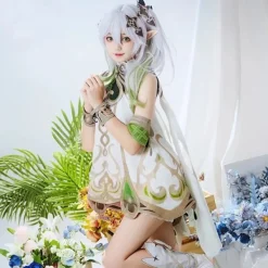 Nahida Cosplay Genshin Impact Nahida Minor Lord Kusanali Cosplay Kostym Flickklänningar Peruk Kostym Kläder Halloween Party Kostym P1><noscript><img width=