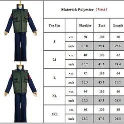 LAIQIANKUA Naruto Anime Hatake Kakashi Cosplay Party Kostym Väst Jacka+toppar+byxor Set Outfits Set Presenter XL><noscript><img width=