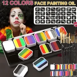 National Day Rainbow ansiktsmålning kostym ansiktskroppssminkning, med 10 penslar><noscript><img width=