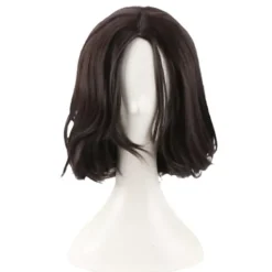 Naturlig peruk för John Wick Cosplay peruk Svart kort vågigt hår peruker><noscript><img width=