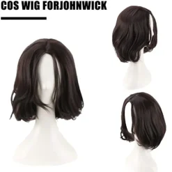 Naturligt Peruk för John Wick Cosplay Peruk Svart Kort Vågig Hår Peruker><noscript><img width=
