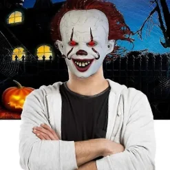Neborn Joker Pennywise Mask Stephen King Det Kapitel Två 2 Skräck Latexmasker Hjälm Clown Halloween Party Kostym Rekvisita><noscript><img width=