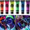 Neon fluorescerande pigment, lämpligt för ansikts- och kroppsfärgning, 10 ml, 6 rör per förpackning> Smink