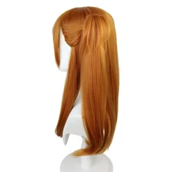 Neon Genesis Evangelion peruk Asuka cos peruk gränsöverskridande orange dubbel hästsvans tigermunsklipp peruk><noscript><img width=