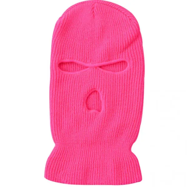 Neonrosa Balaklava Skidmask Rånarluva rosa> Huvudbonader