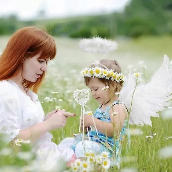 Ängelvingar och Halo, Vita Ängelvingar Fallna Ängelvingar Halloween Maskeraddräkt för Vuxna Halloween Julfest Vit_jarx> Tillbehör