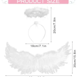 Ängelvingar och Halo, Vita Ängelvingar Fallna Ängelvingar Halloween Maskeraddräkt för Vuxna Halloween Julfest Vit-FM-><noscript><img width=
