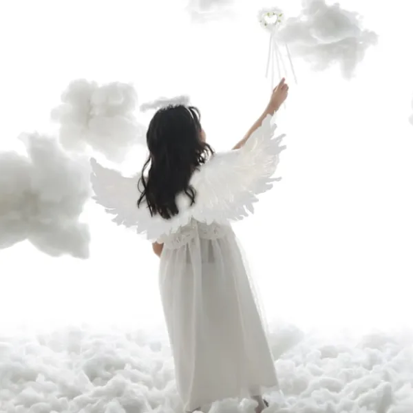 Ängelvingar och Halo, Vita Ängelvingar Fallna Ängelvingar Halloween Maskeraddräkt för Vuxna Halloween Julfest Vit-FM-> Tillbehör