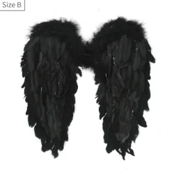 Ängelvingar Vita Svarta fjädervingar Vuxna barn Födelsedagspresent Cosplayvingar Scenshow Halloween Julfest Kostym_qcx> Tillbehör