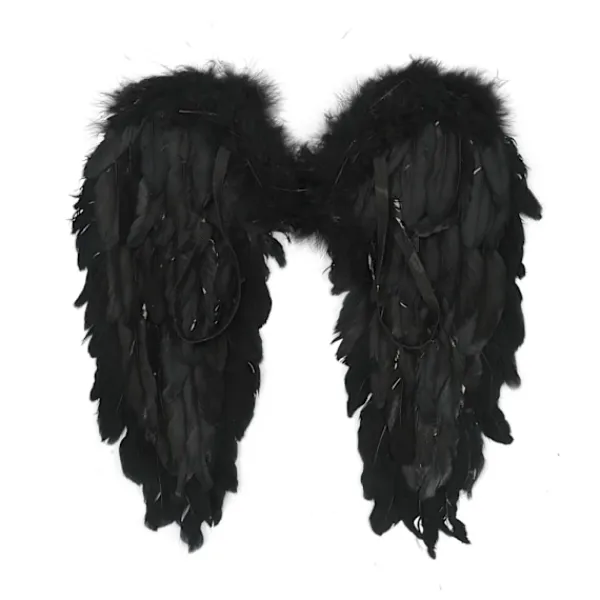 Ängelvingar Vita Svarta fjädervingar Vuxna barn Födelsedagspresent Cosplayvingar Scenshow Halloween Julfest Kostym_qcx> Tillbehör