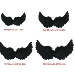 Änglavingar fjädervingar med elastiska remmar Justerbara Halloween-kostymvingar one size><noscript><img width=