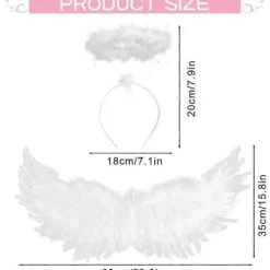 Änglavingar och Halo, Vita Änglavingar Fallna Änglavingar Halloween Maskeraddräkt för Vuxna Halloween Julparty Vit> Tillbehör