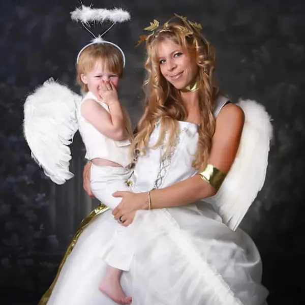 Änglavingar och halo, vita änglavingar Fallna änglavingar Kostym för Halloween julfest för vuxna ... Vit> Tillbehör