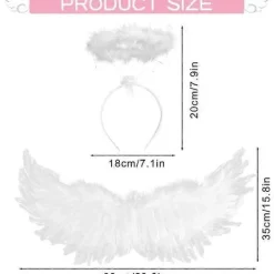 Änglavingar och Halo, Vita Änglavingar Fallna Änglavingar Halloween Maskeraddräkt för Vuxna Halloween Julfest Vit> Tillbehör