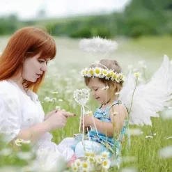 Änglavingar och Halo, Vita Änglavingar Fallna Änglavingar Halloween Maskeraddräkt för Vuxna Halloween Julfest Vit><noscript><img width=