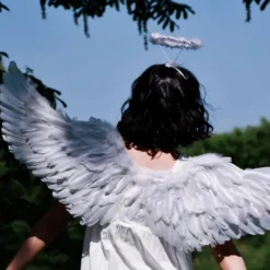 FMYSJ Änglavingar, 3-pack/set Ljusa Änglavingar och Glorior med LED-lampor, Barnkostym för Julafton, Fest (FMY) 65x35cm><noscript><img width=