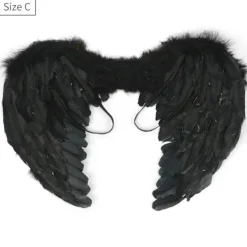 Änglavingar Vit Svarta fjädervingar Vuxna barn Födelsedagspresent Cosplayvingar Scenshow Halloween Julfest Kostym> Tillbehör