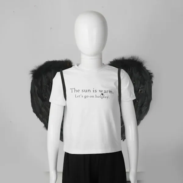 Änglavingar Vit Svarta fjädervingar Vuxna barn Födelsedagspresent Cosplayvingar Scenshow Halloween Julfest Kostym> Tillbehör