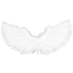 Änglavingar Vita Barn Vuxen Fjädervingar Hårband Trollstav Kostym för Halloween Julfest 4 st / Set><noscript><img width=