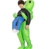 /NN/Grön Alien som Bär Människa Kostym Uppblåsbar Rolig Blåsbar Dräkt Cosplay För Barn> Dräkter