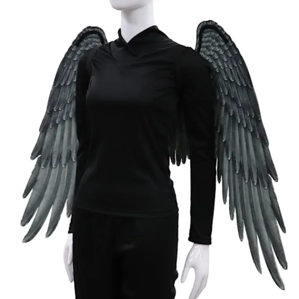 LBSS Non-Woven Tyg Festlig Ängla Vingar Halloween Oversized Svart Vita Vingar Kostym rekvisita Angel Wings> Tillbehör