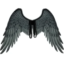 LBSS Non-Woven Tyg Festlig Ängla Vingar Halloween Oversized Svart Vita Vingar Kostym rekvisita Angel Wings><noscript><img width=