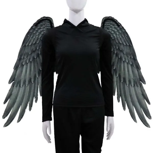 LBSS Non-Woven Tyg Festlig Ängla Vingar Halloween Oversized Svart Vita Vingar Kostym rekvisita Angel Wings> Tillbehör