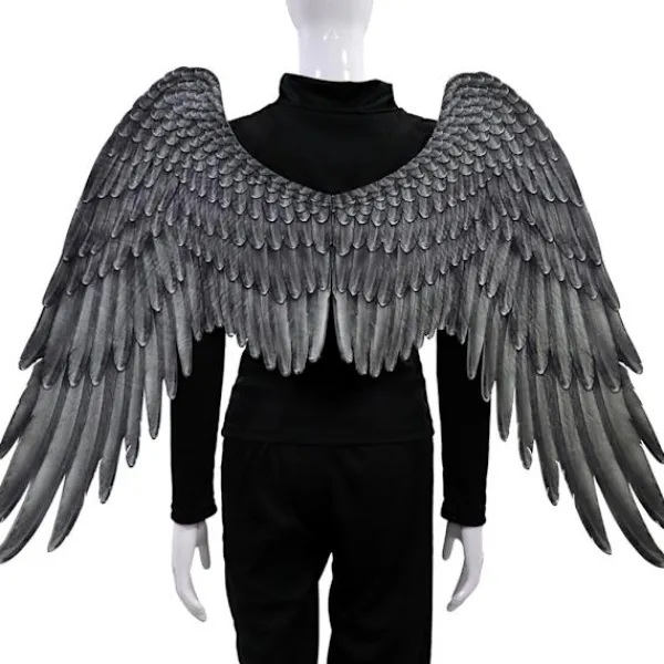 LBSS Non-Woven Tyg Festlig Ängla Vingar Halloween Oversized Svart Vita Vingar Kostym rekvisita Angel Wings> Tillbehör