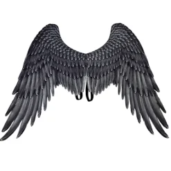 LBSS Non-Woven Tyg Festlig Ängla Vingar Halloween Oversized Svart Vita Vingar Kostym rekvisita Angel Wings><noscript><img width=