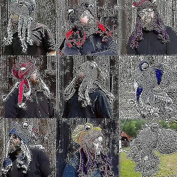 Ny 2022 Halloween-hatt Bläckfiskhatt Rolig huvudbonad Handgjord Bläckfiskform svart> Huvudbonader