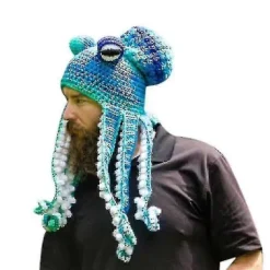 FMYSJ Ny Halloween-hatt 2022 Bläckfiskhatt Rolig Huvudbonad Handgjord Bläckfiskform (FMY)> Huvudbonader