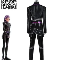 Ny K-POP Demon Hunters Cosplay Kostym Rumi Mira Zoey Anime Klänning Outfit&Rumi Svart Kostym&130 130><noscript><img width=