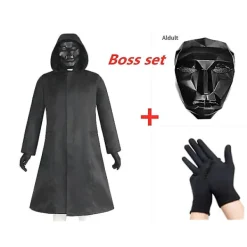 CNMR Ny Squid Game Boss Costume + Mask + Handskar, vuxenstil Xs-xxxl XS> Dräkter