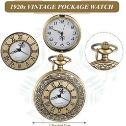 Ny Uppgradering 1920-tals Vrålande Retro Herr Kostym Tillbehör Set Gangsterhatt Fluga Fickur Hängslen Glasögon Skägg Slips><noscript><img width=