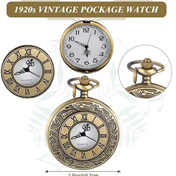 Ny Uppgradering 1920-tals Vrålande Retro Herr Kostym Tillbehör Set Gangsterhatt Fluga Fickur Hängslen Glasögon Skägg Slips> Tillbehör