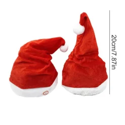 Ny varm sjungande och dansande julhatt elektrisk gunga rörlig tomteluva plysch rolig leksak hatt musikalisk julmössa tomteluva barn vuxna ingen batteri | Fyndiq><noscript><img width=