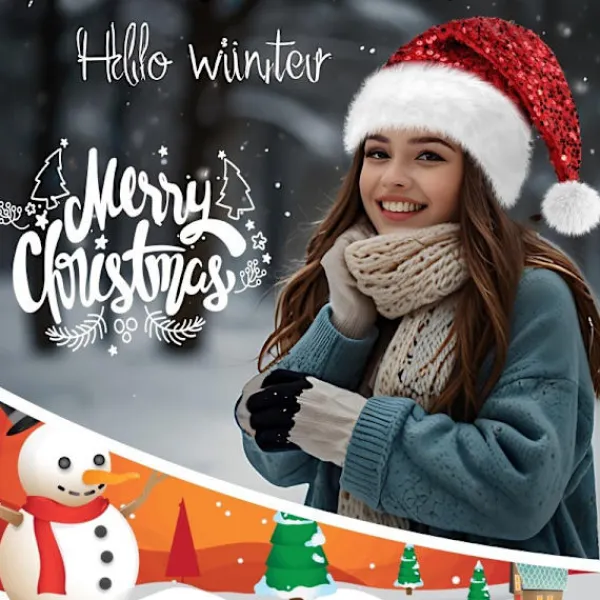 FMYSJ Ny Vinter Julhelg Använd Polyester Vinter Jul Paljett Tomtehatt med Rosett Och Pom-Pom, Lämplig för Kvinnor, Handtvättbar, Icke-Elastisk (FMY) 1pc> Tillbehör