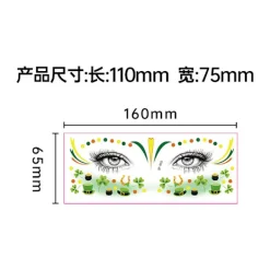 Nya irländska glittertatueringar för St Patrick's Day, vattentäta, för festliga helger, shamrock, ansiktsmakeup><noscript><img width=